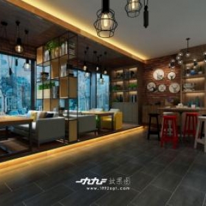 嘻哈咖啡馆效果图